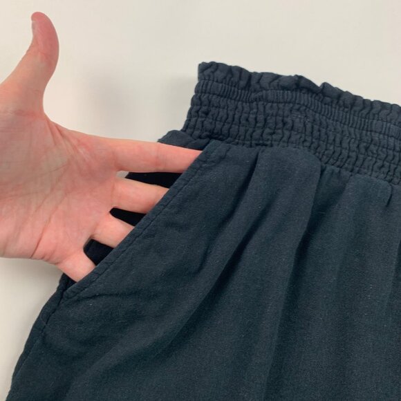 Universal Thread Black Linen Blend Smocked Waist Pull On Shorts XXL - Picture 2 of 5